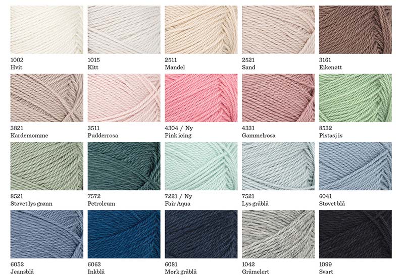 Alpakka Silke Sandnes Garn Farbkarte