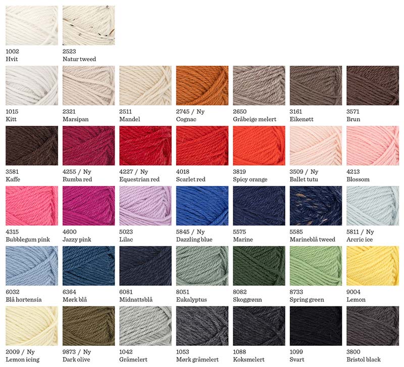 Alpakka Ull Sandnes Garn Farbkarte
