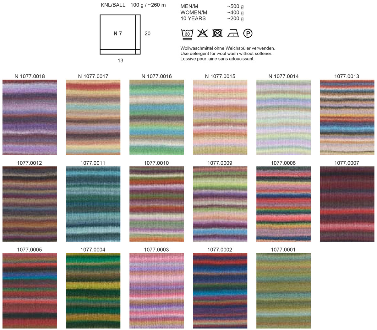 Cloud Lang Yarns Farbkarte