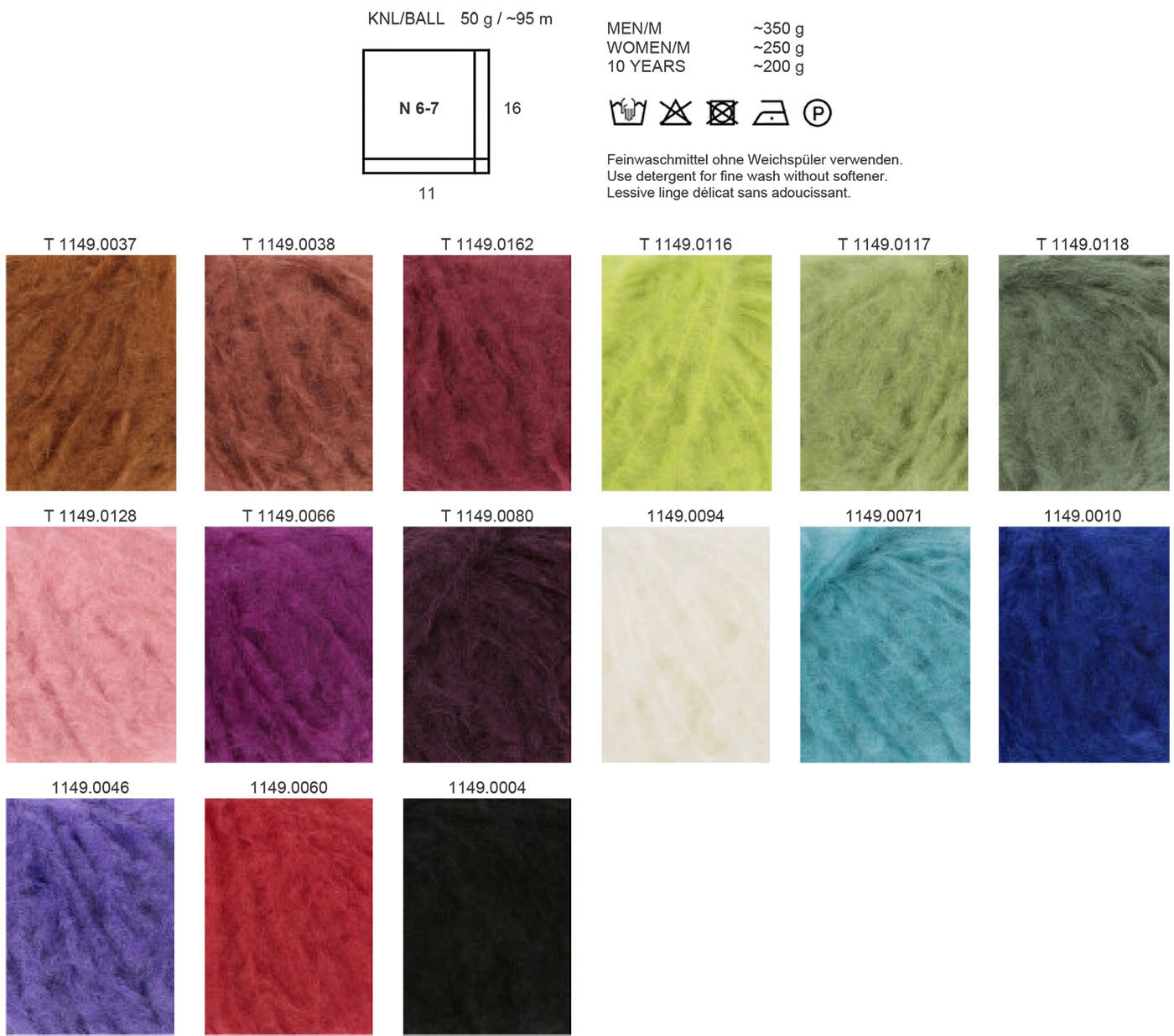 Desire Lang Yarns Farbkarte