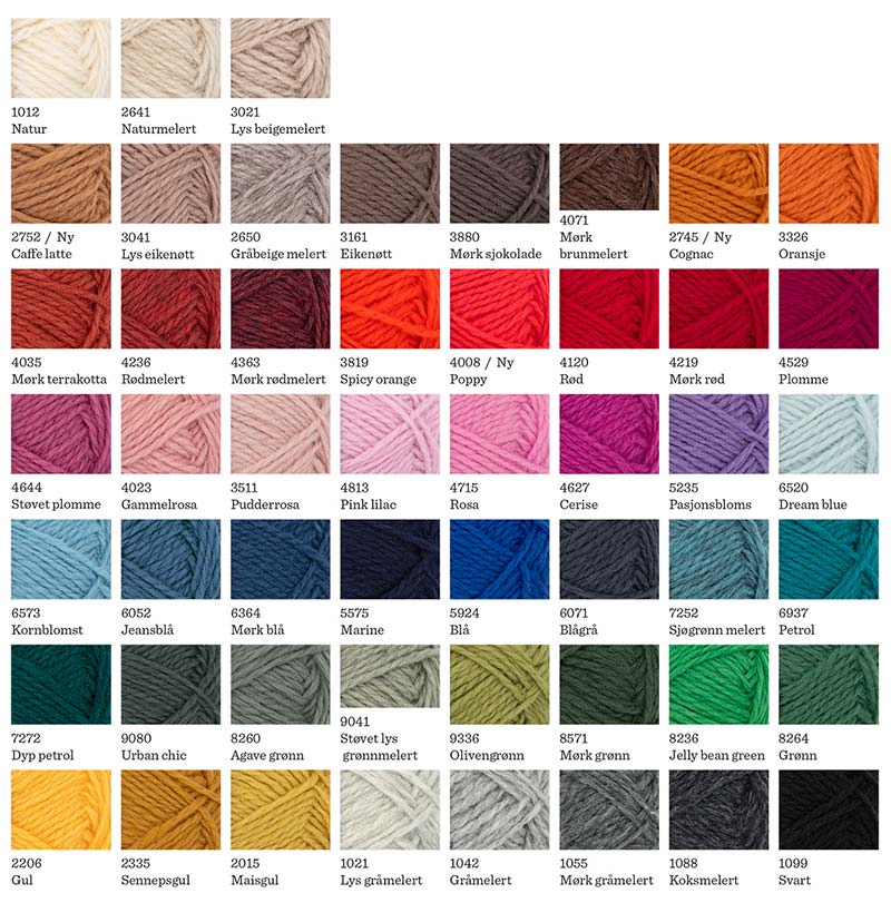 Fritidsgarn Sandnes Garn Farbkarte