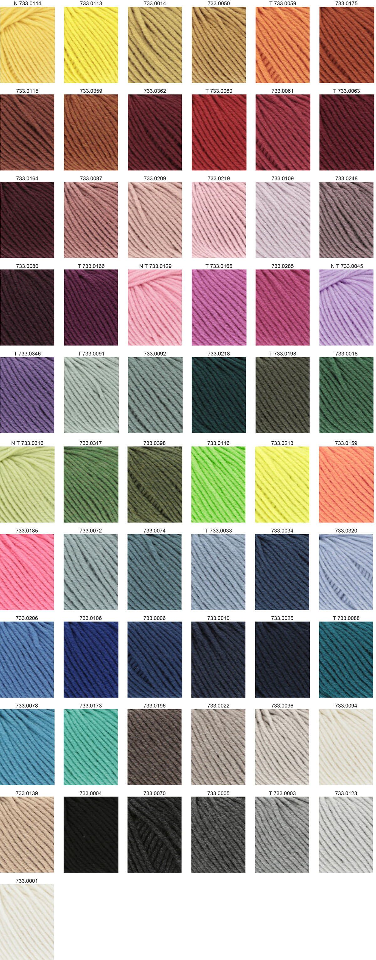 Merino 70 Lang Yarns Farbkarte