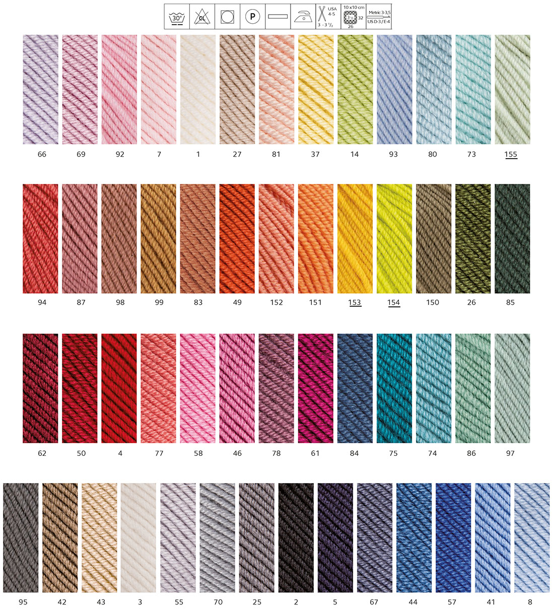 Merino Baby Katia Farbkarte