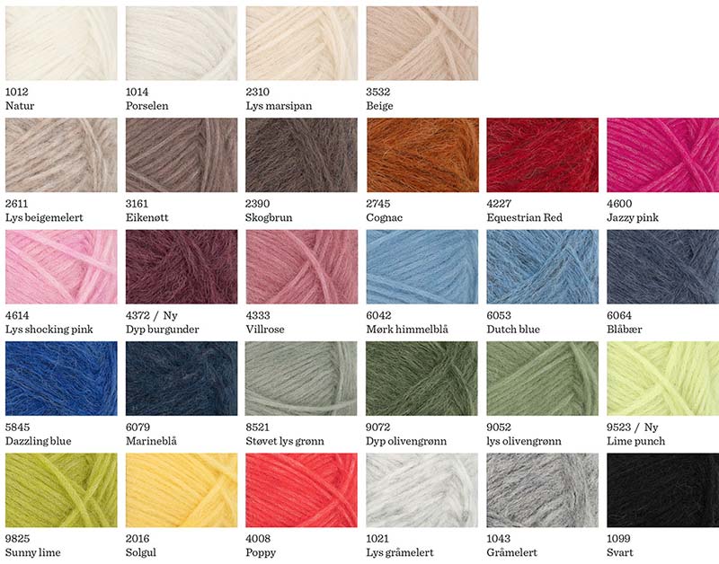 Kos Sandnes Garn Farbkarte