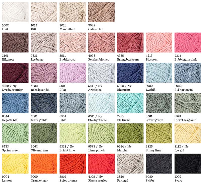 Line Sandnes Garn Farbkarte