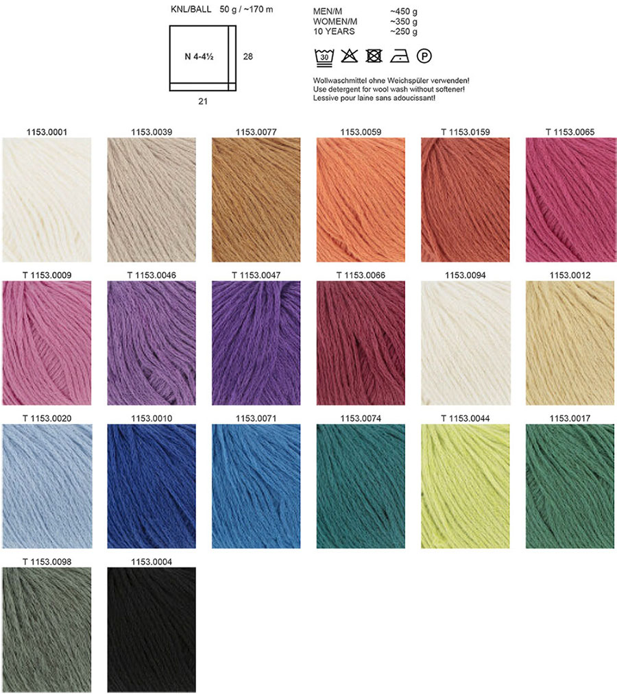 Venus Farbkarte Lang Yarns