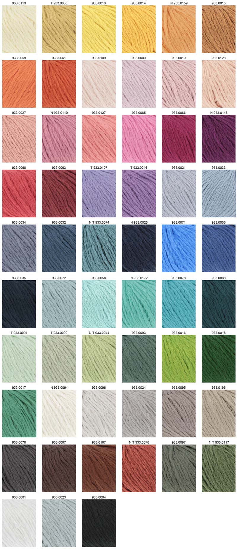 Amira Light Lang Yarns Farbkarte