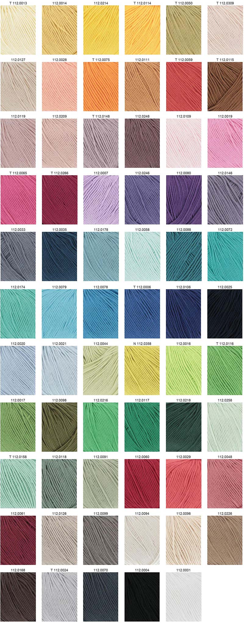 Baby Cotton Lang Yarns Farbkarte