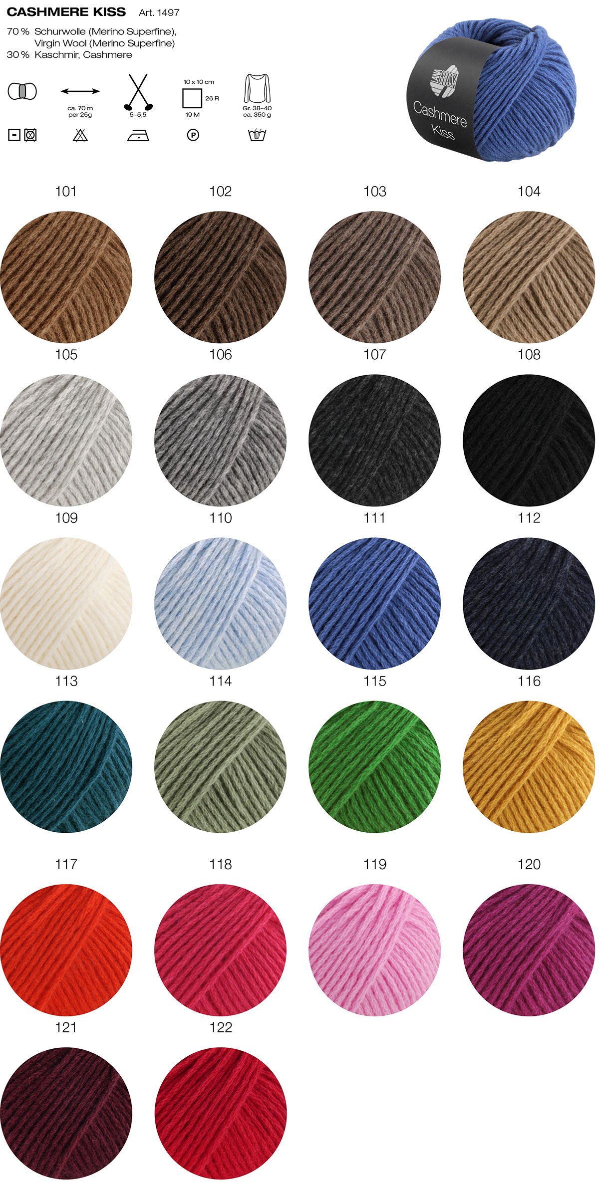 Cashmere Kiss Farbkarte Lana Grossa