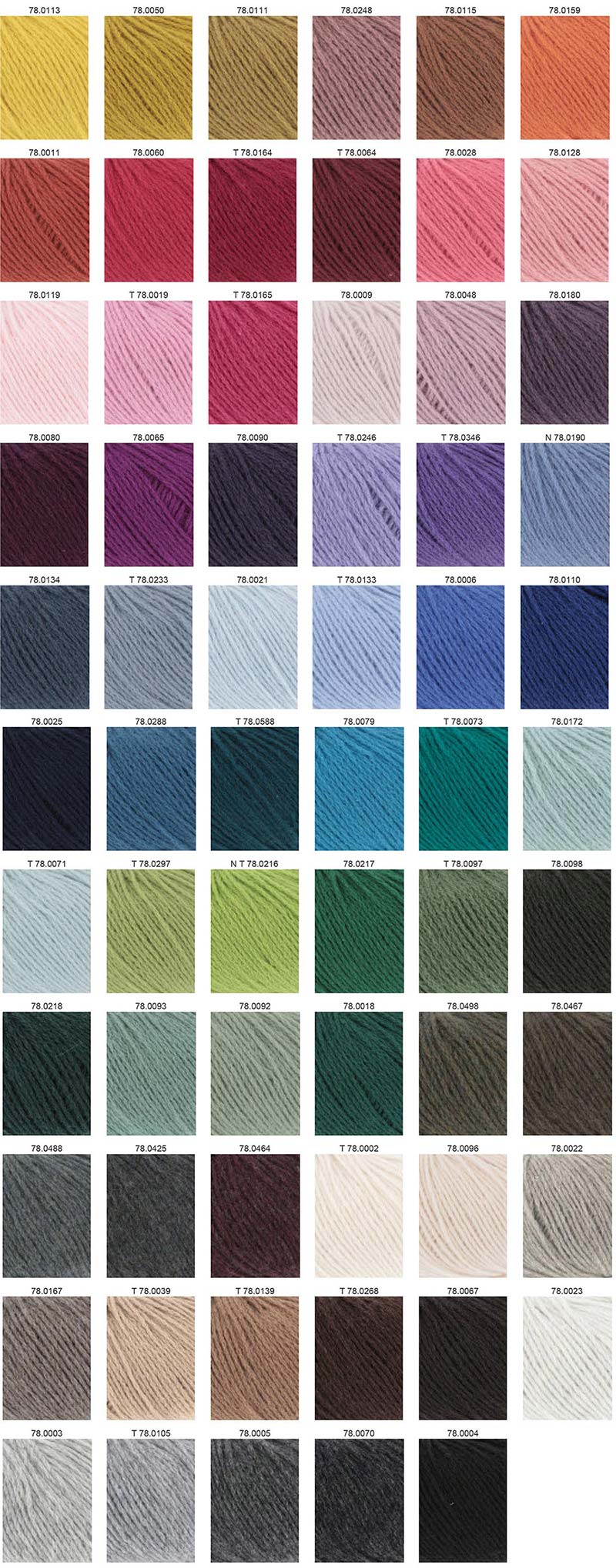 Cashmere Premium Lang Yarns Farbkarte