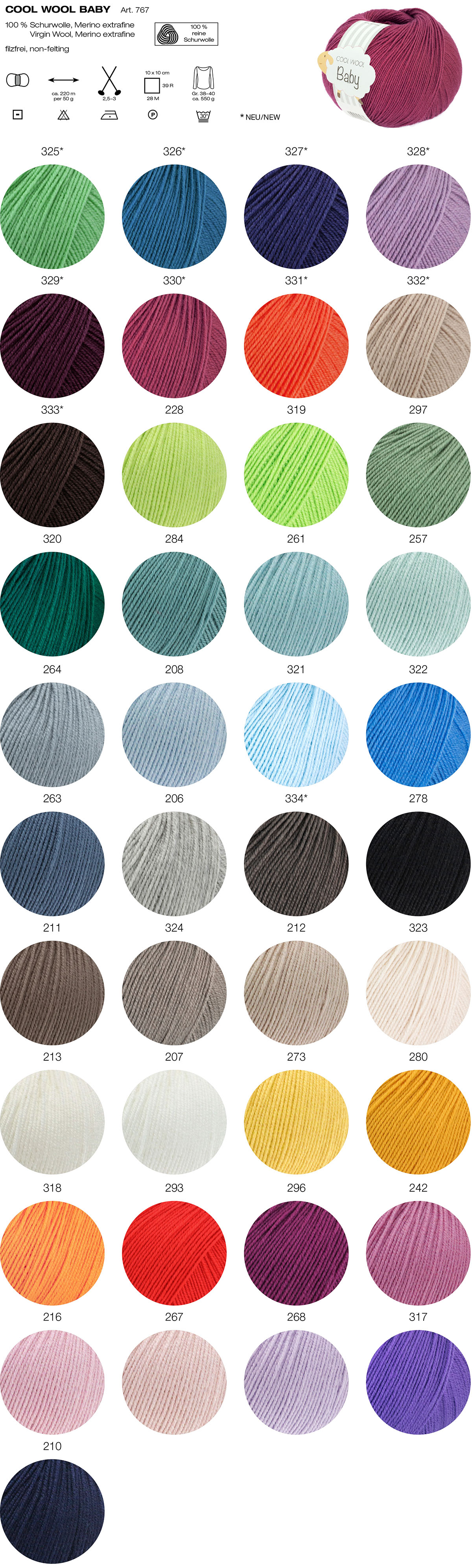 Cool Wool Baby Lana Grossa Farbkarte