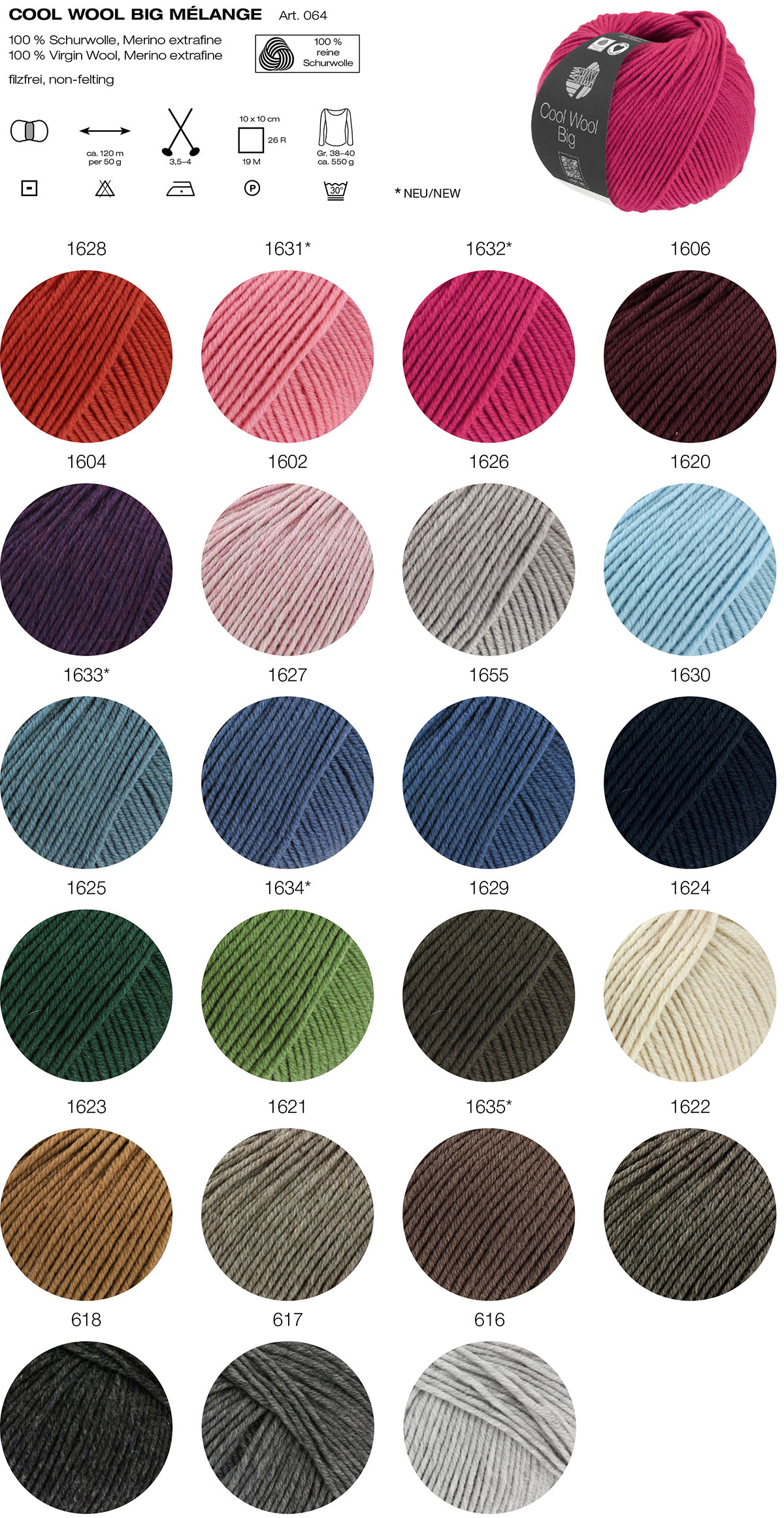 Cool Wool Big Melange Lana Grossa Farbkarte