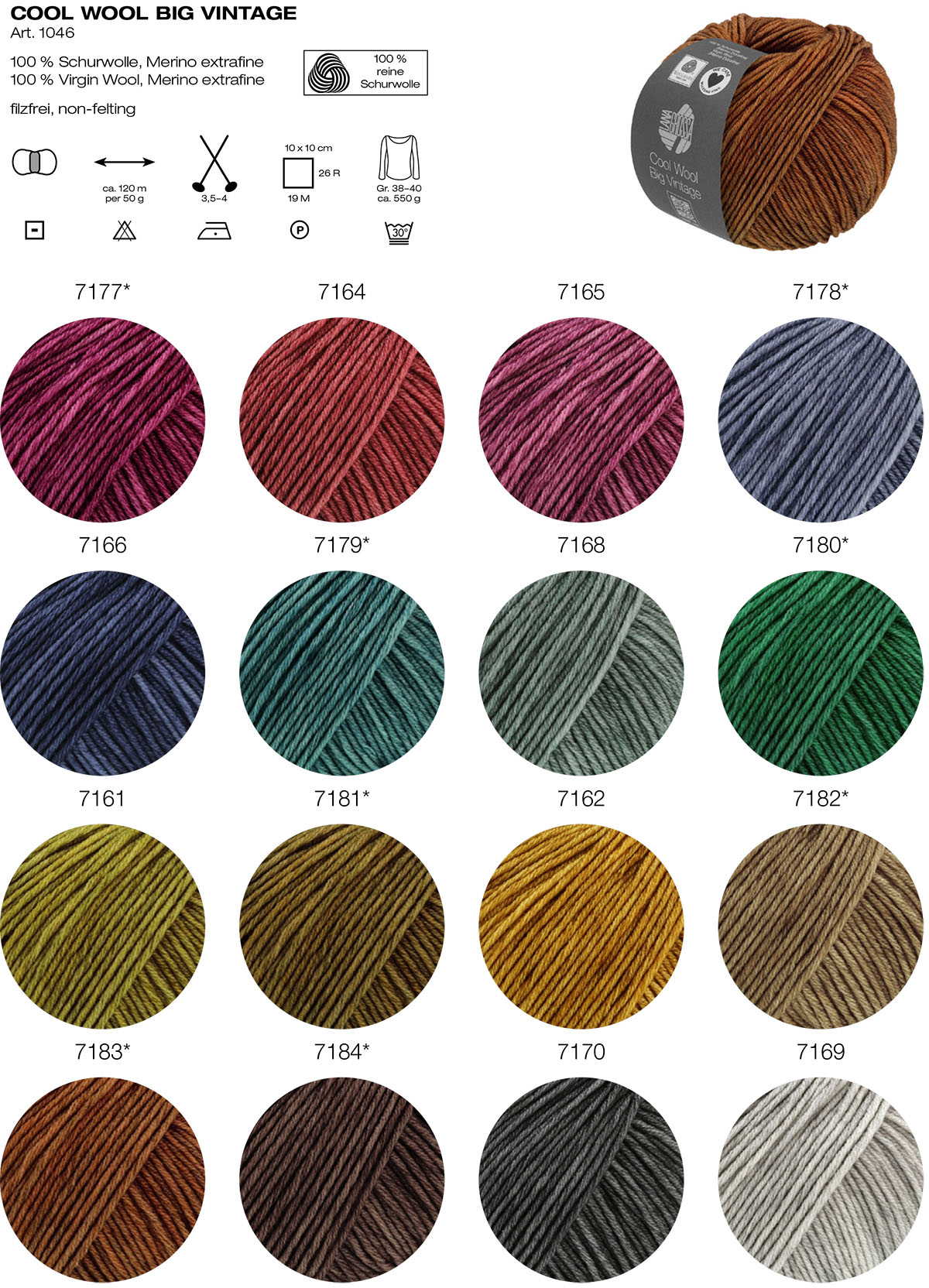 Cool Wool Big Vintage Farbkarte Lana Grossa