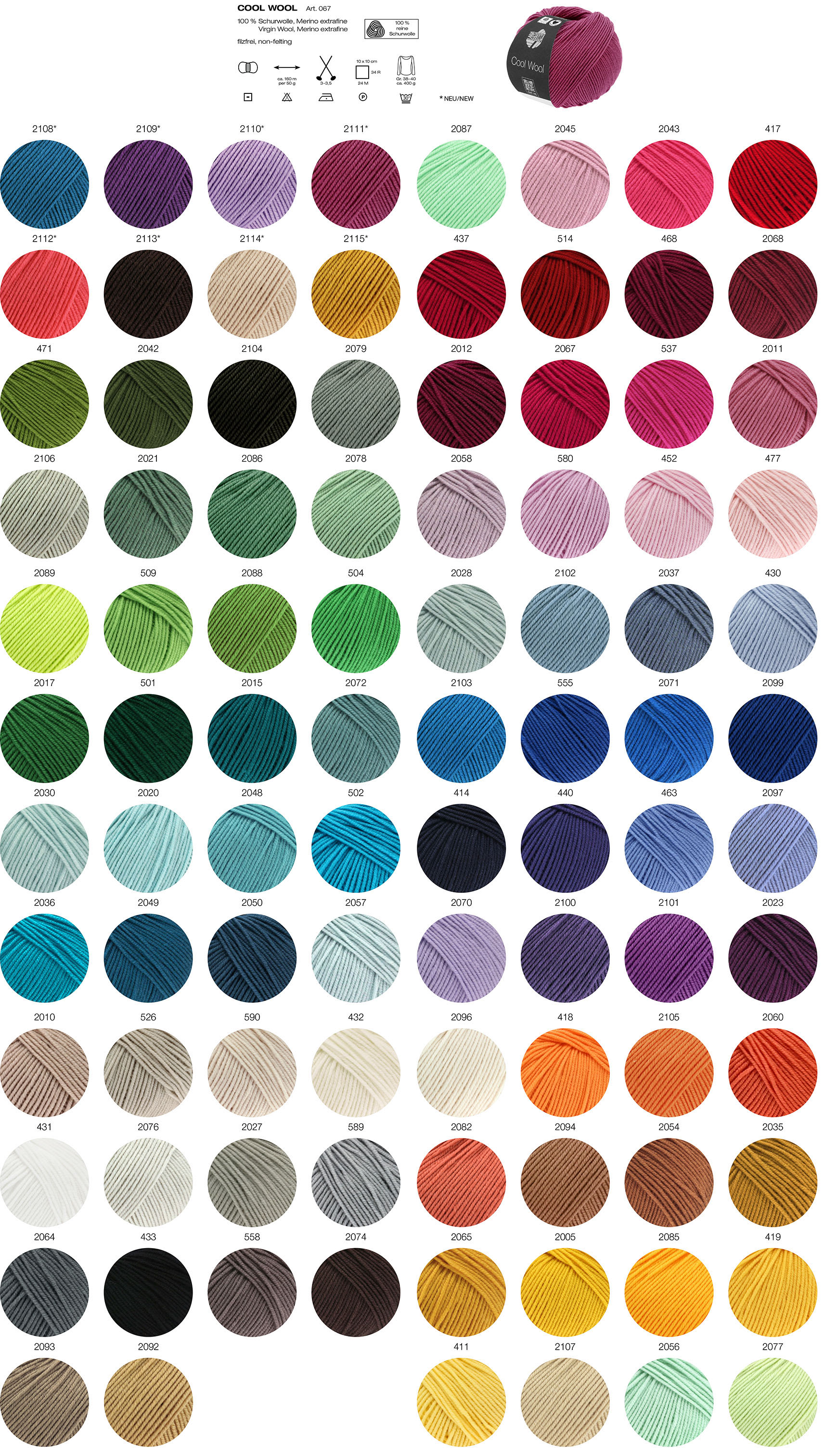 Cool Wool Uni Lana Grossa Farbkarte