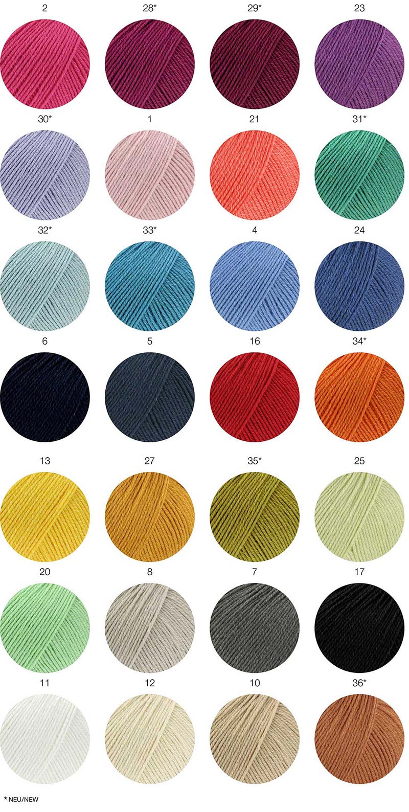 Cotton Wool Lana Grossa Farbkarte