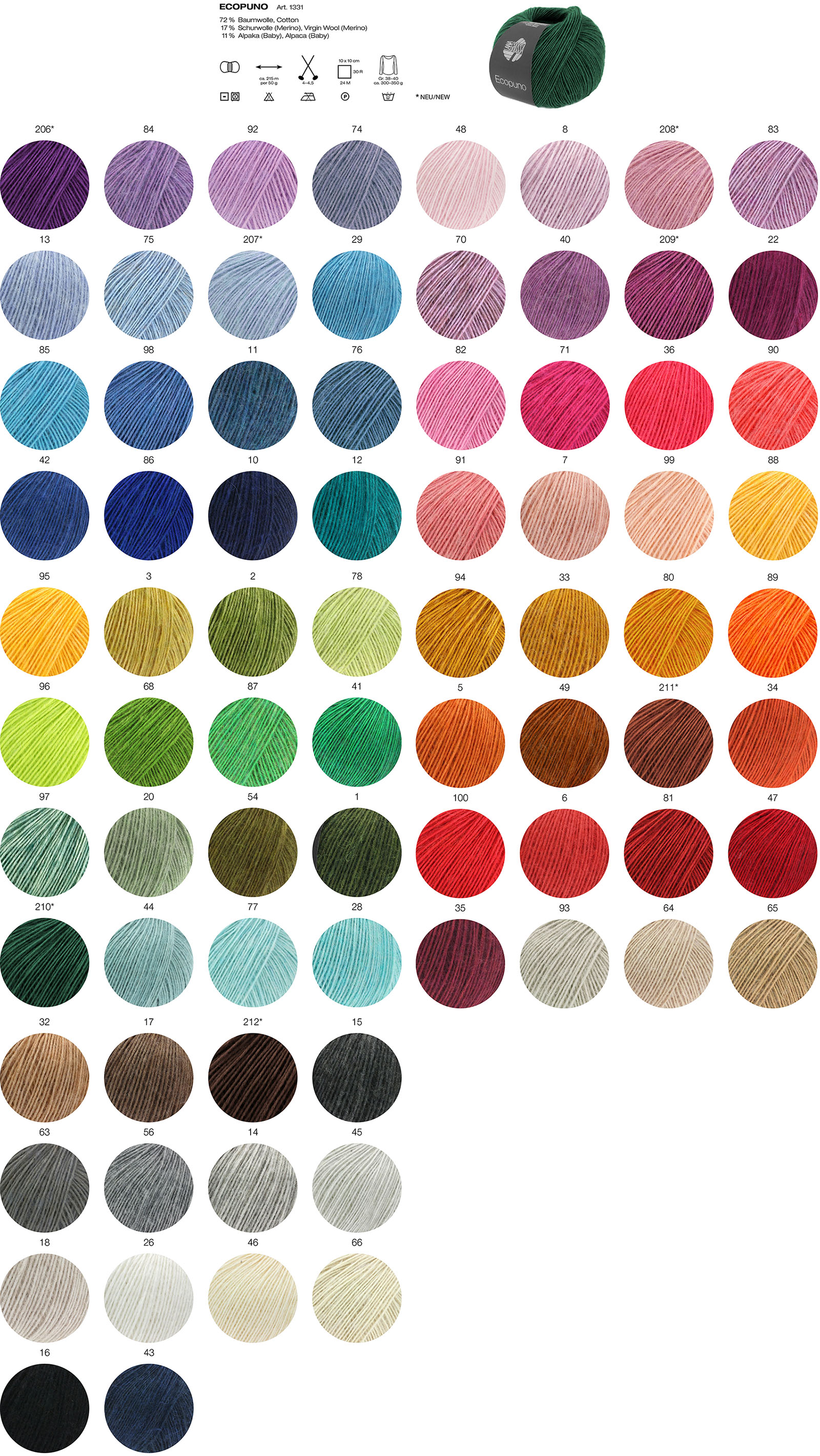Ecopuno Lana Grossa Farbkarte