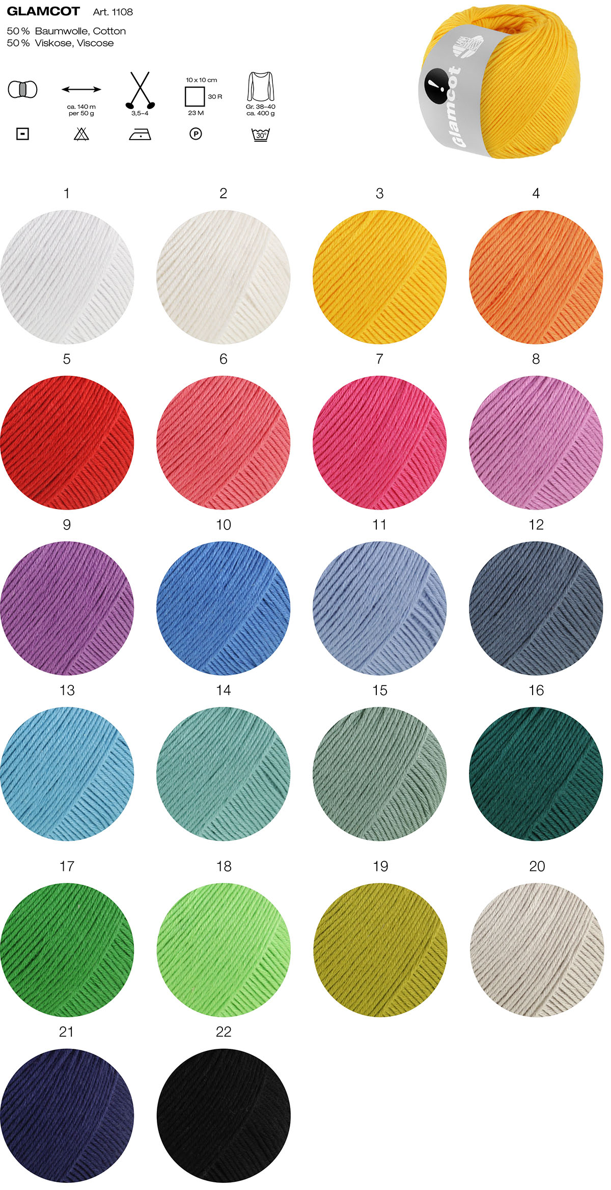 Glamcot Lana Grossa Farbkarte