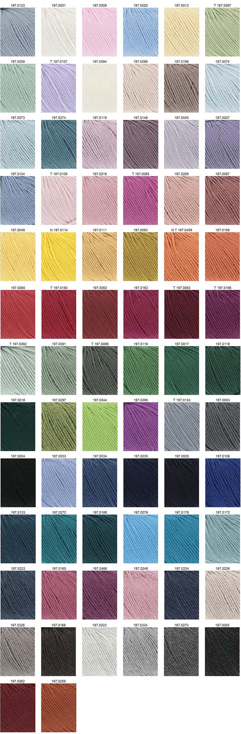 Merino 150 Lang Yarns Farbkarte