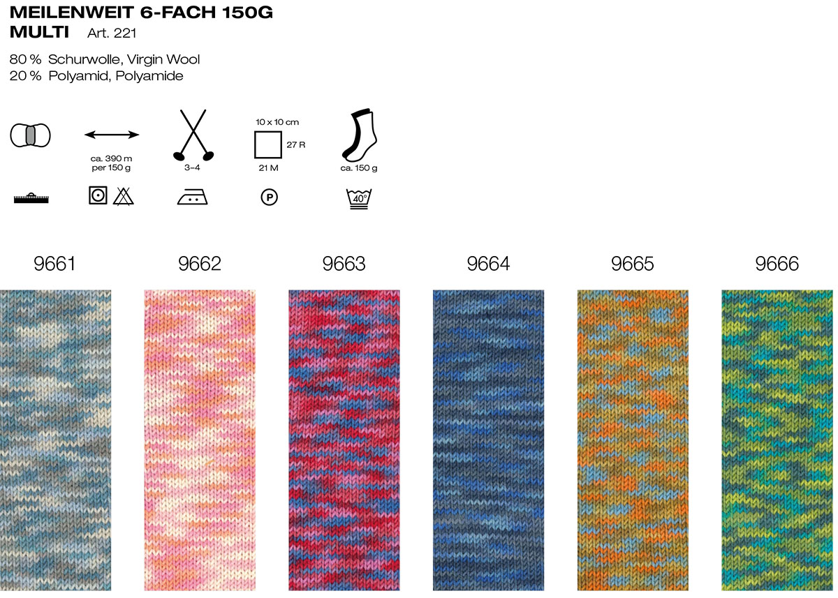 Meilenweit 6-fach Multi Lana Grossa Farbkarte