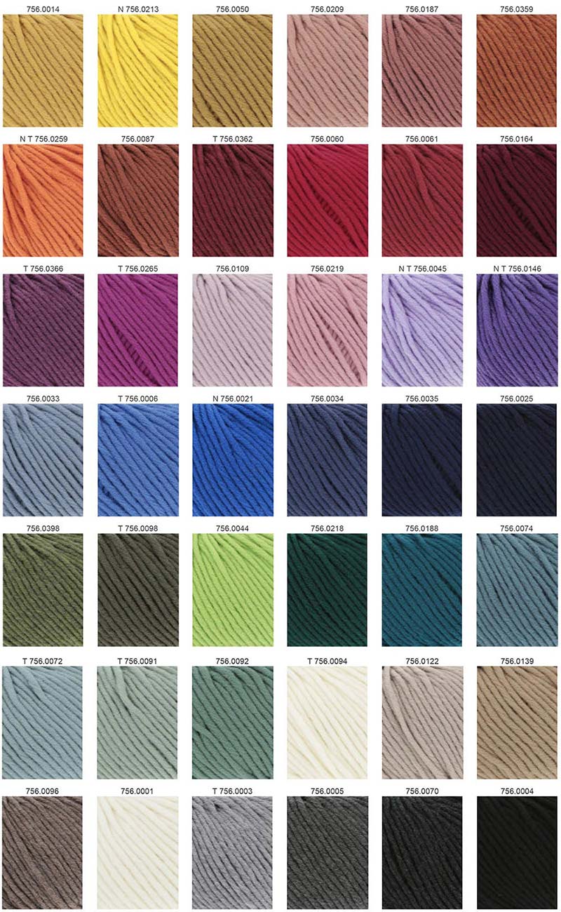 Merino 50 Lang Yarns Farbkarte