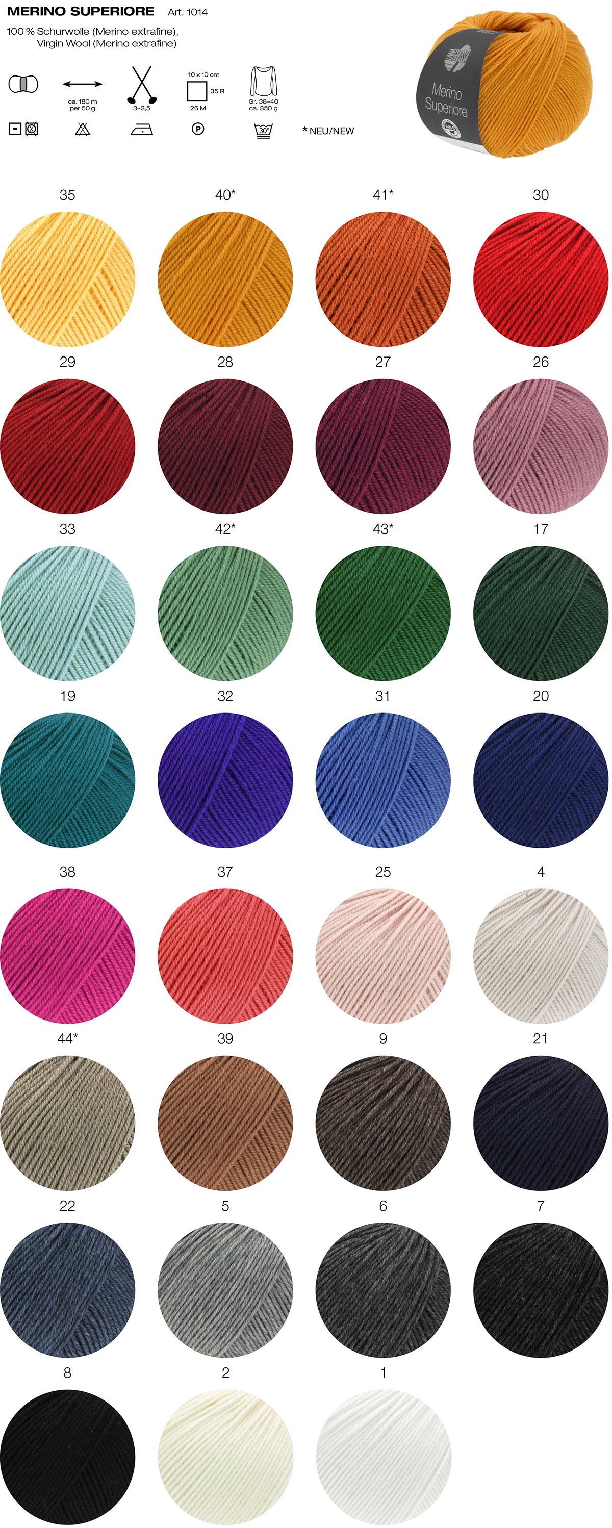 Merino Superiore Farbkarte Lana Grossa