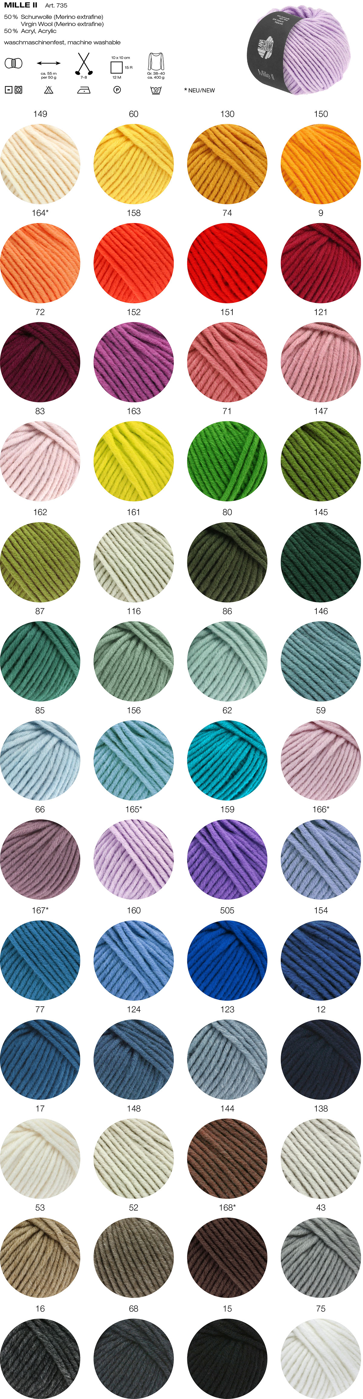 Mille 2 Farbkarte Lana Grossa