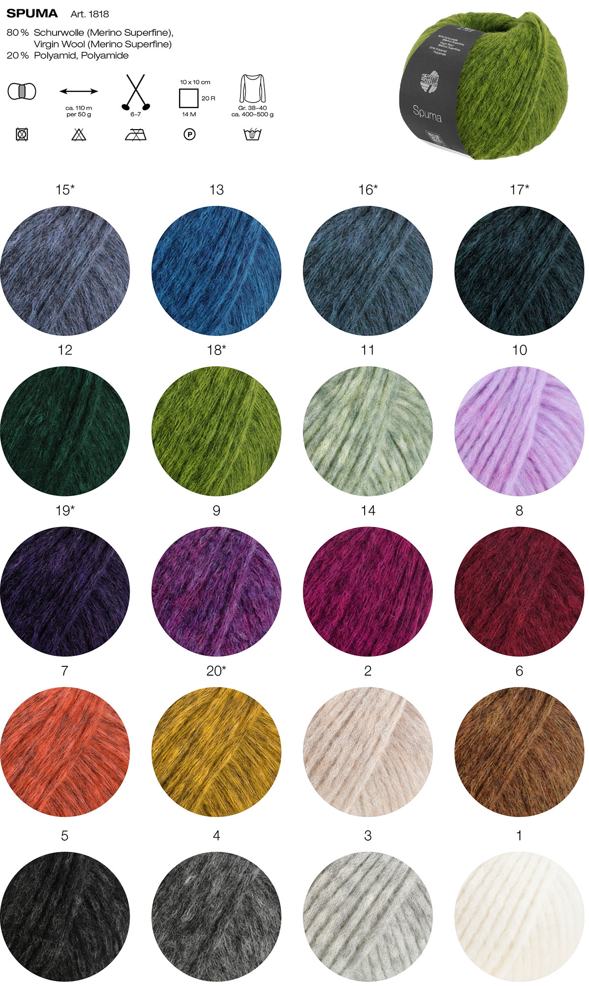 Spuma Lana Grossa Farbkarte