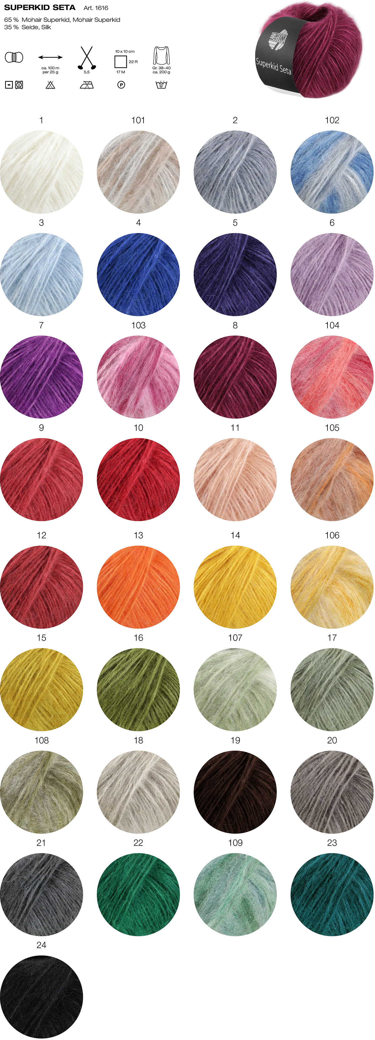 Superkid Seta Farbkarte Lana Grossa