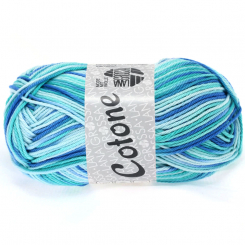 Cotone Print Lana Grossa 312 Eisblau/Helltürkis/Blau