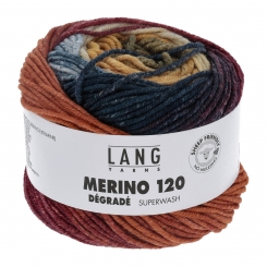 Merino 120 Degrade Lang Yarns 09 Blau/Orange/Ziegel