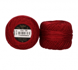 Anchor Perlgarn Stärke 8 - 10g 20 Weinrot