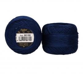 Anchor Perlgarn Stärke 12 - 5g 150 Nachtblau