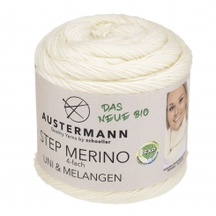 Step Merino 4-fach Uni & Melange Austermann 1000 natur