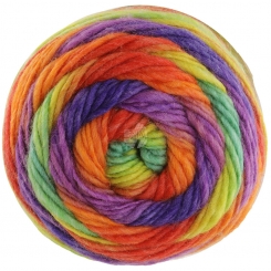 Colorato Lana Grossa 01 Jade/Zitrusgelb/Rot/Orange/Lila/Blauviolett