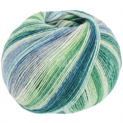 Cool Wool 4 Socks Print Lana Grossa 7754 Hellgrau/Grün/Hell-/Dunkelpetrol/Schwarz-grün/Grau/Graugrün