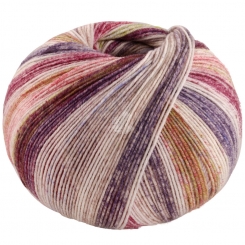 Cool Wool 4 Socks Print Lana Grossa % - 7766 Graublau/Hellbeige/Grünbraun/Graubeige/Rotviolett/