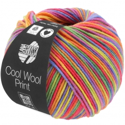 Cool Wool Print Lana Grossa 703 lila/grün/himbeer/orange/gelb/blau