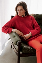 Strickset Pullover glatt rechts mit Rollblende Brigitte No.2 