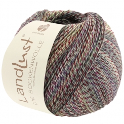 Landlust Die Sockenwolle Lana Grossa 214 Grau-/Reseda-/Moosgrün/Hellgrau/Dunkelrot Meliert