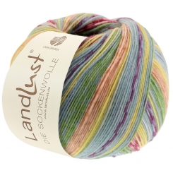 Landlust Die Sockenwolle Lana Grossa % - 423 Türkis/Gelb/Jade/Gelbgrün/Flieder/Silbergrau/Khaki/Pfirsich