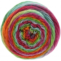 Meilenweit 100 Color Mix Multi Lana Grossa 8004 Orange/Grün/Türkis/Fuchsia/Pink/Graulila