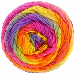 Meilenweit 100 Color Mix Multi Lana Grossa 8009 Graulila/Khaki/Gelb/Orange/Pink/Fuchsia