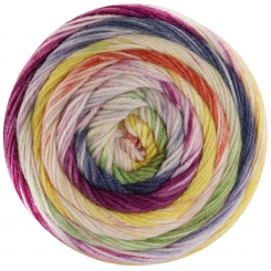 Meilenweit 100 Dusk Merino Lana Grossa 6201 Dunkelfuchsia/Ecru/Dunkelpetrol/Mai-/Olivgrün/Zartgelb/Gelb/Ora