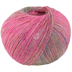 Meilenweit 100 Merino Extrafine Shades Lana Grossa 7226 Pink/Apricot/Türkis/Hellgelb
