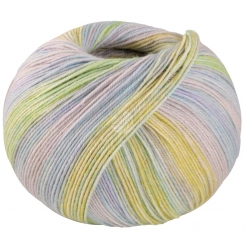 Meilenweit 100 Seta Piano Lana Grossa 3616 Hellbeige/Eisblau/Pistazie/Zitrusgelb/Mint/Silbergrau