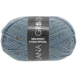 Meilenweit 6-fach Tweed Lana Grossa 9227 Graublau meliert