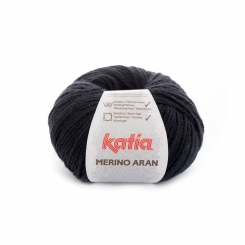 Merino Aran von Katia 100g-Knäuel 02 Schwarz