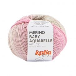 Merino Baby Aquarelle Katia 356 Steingrau-Beige-Rosé