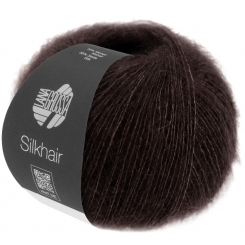 Silkhair Uni und Melange Lana Grossa 209 Schwarzbraun
