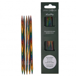 Strumpfstricknadeln Design-Holz Multicolor Lana Grossa 3,0mm x 15cm
